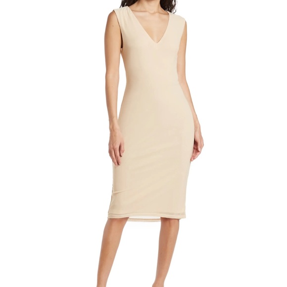 AFRM Dresses & Skirts - NWT Size L AFRM Ariana Body Con Dress in Shifting Sand